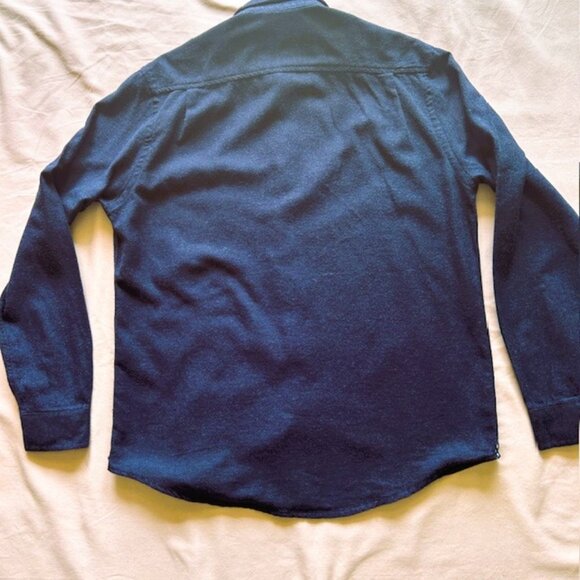 Report Collection Mens Flannel Shirt M Navy Button Down Soft Touch read - Picture 2 of 7